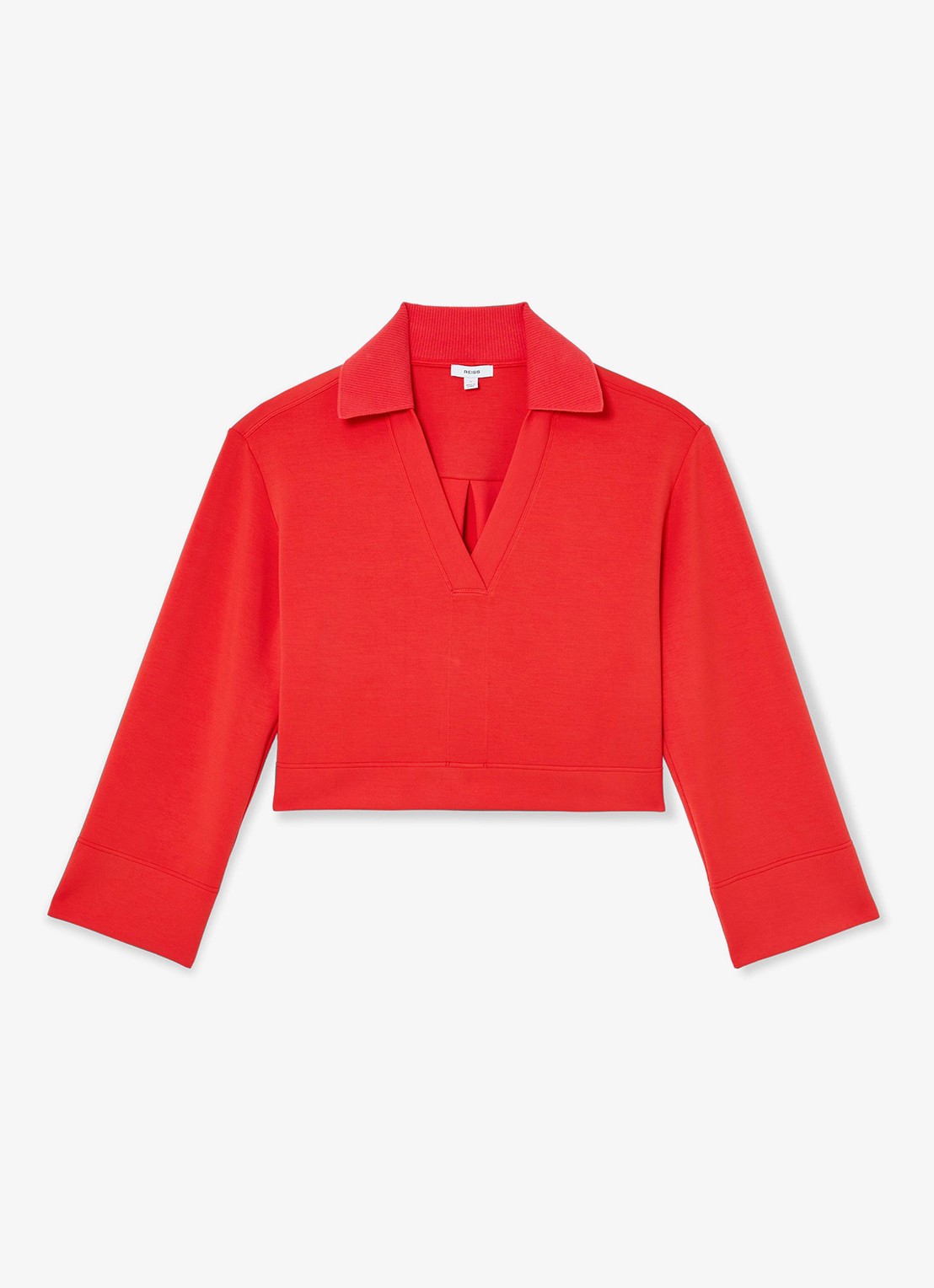 Reiss Bea sweater met kraag - voorkant 2 koraal