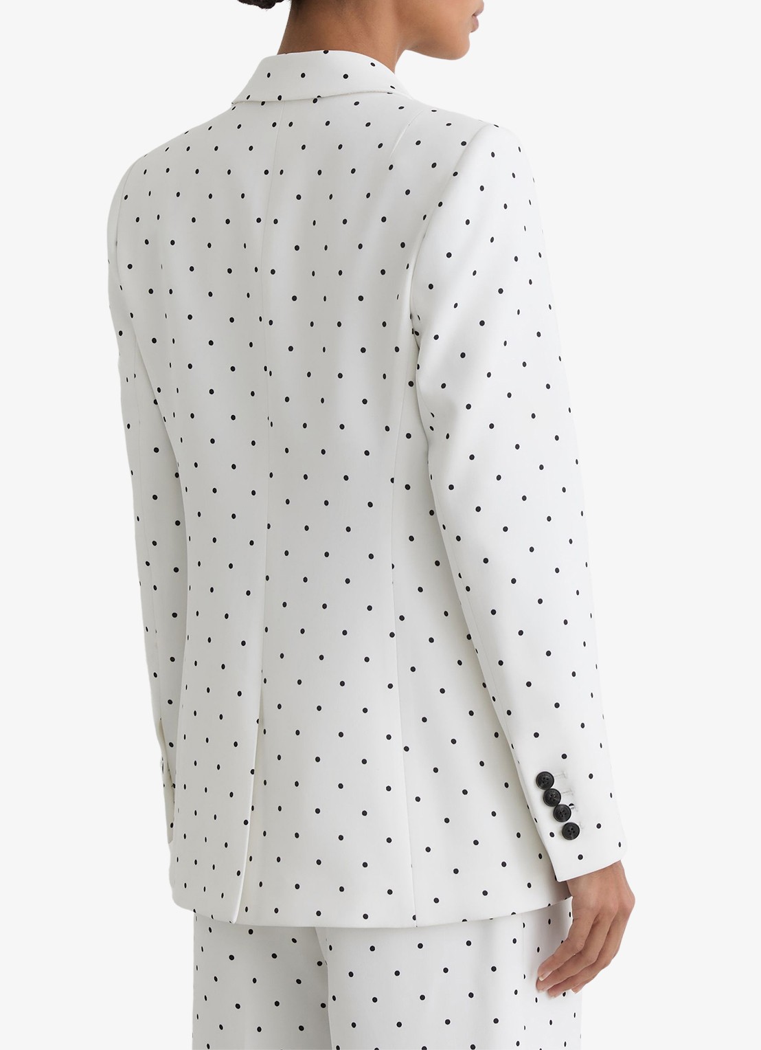 Reiss Beatrix double-breasted blazer met stippenprint - achterkant 7 wit