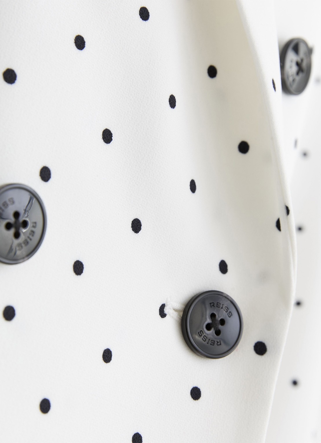Reiss Beatrix double-breasted blazer met stippenprint - detail 5 wit