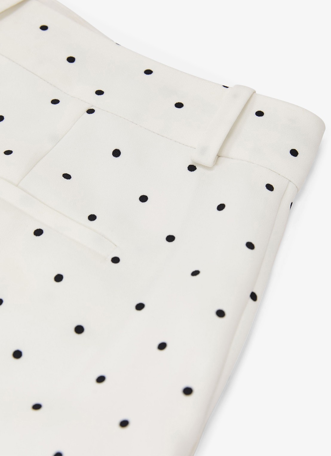 Reiss Beatrix high waist wide fit korte broek met stippenprint - detail 5 wit
