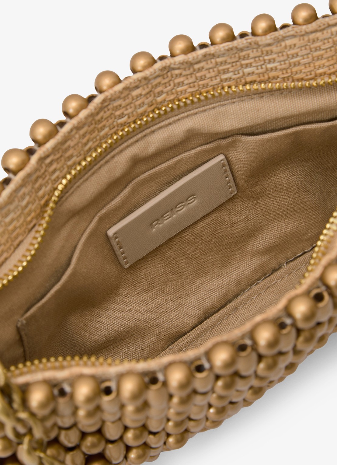 Reiss Beatrix schoudertas met kralendecoratie - detail 4 goud