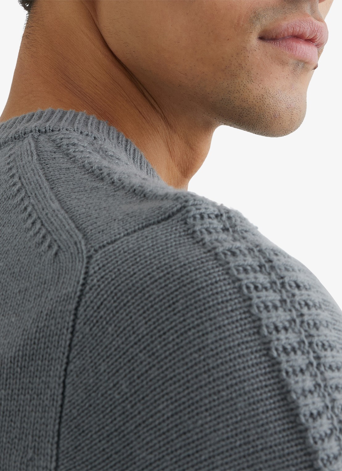 Reiss Beech fijngebreide trui in wolblend  - detail 6 lichtgroen