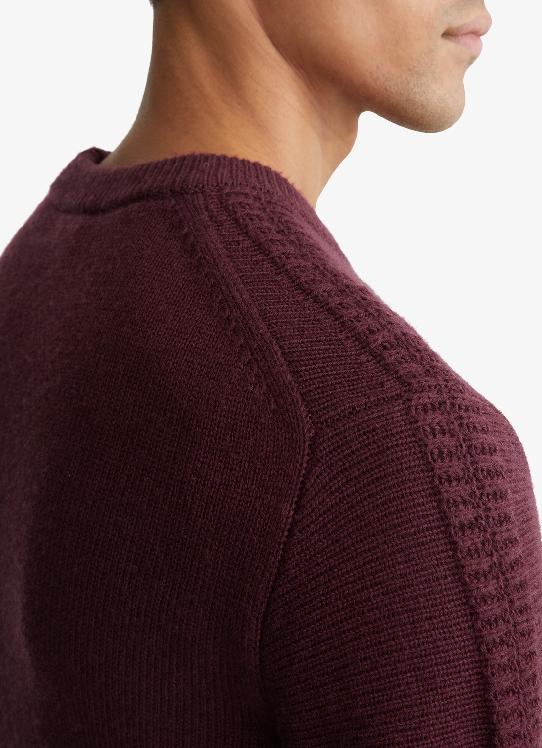 Reiss Beech fijngebreide trui in wolblend  - detail 4 paars