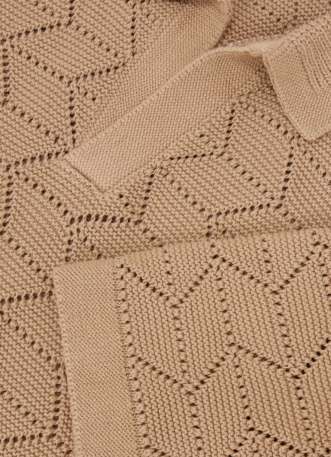 Reiss Belford regular fit polo in katoenblend - detail 6 camel