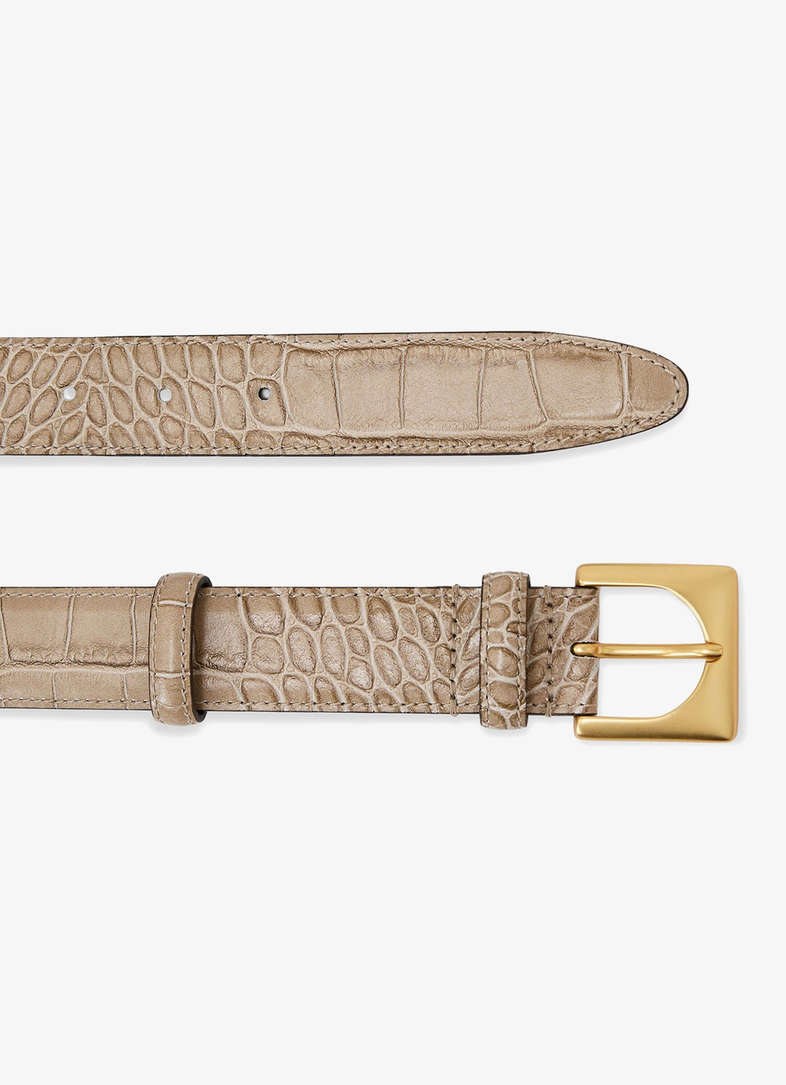 Reiss Belinda riem van leer met crocostructuur  - detail grijs