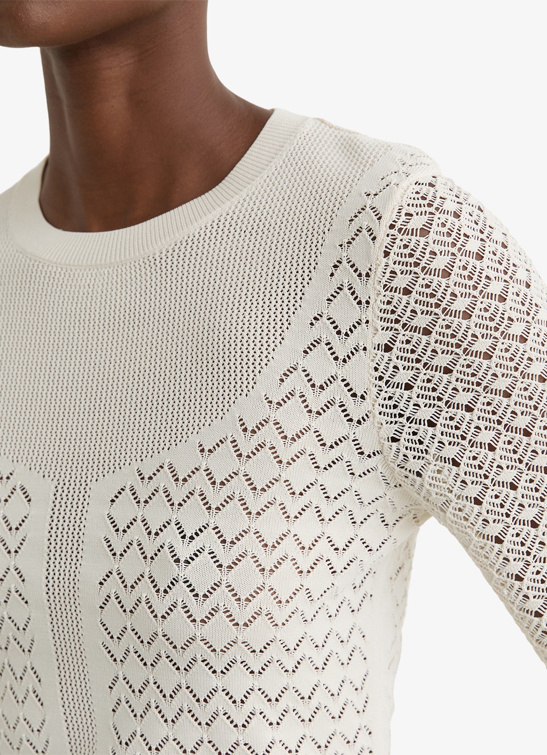 Reiss Bella longsleeve met opengewerkt dessin - detail 5 ivoor