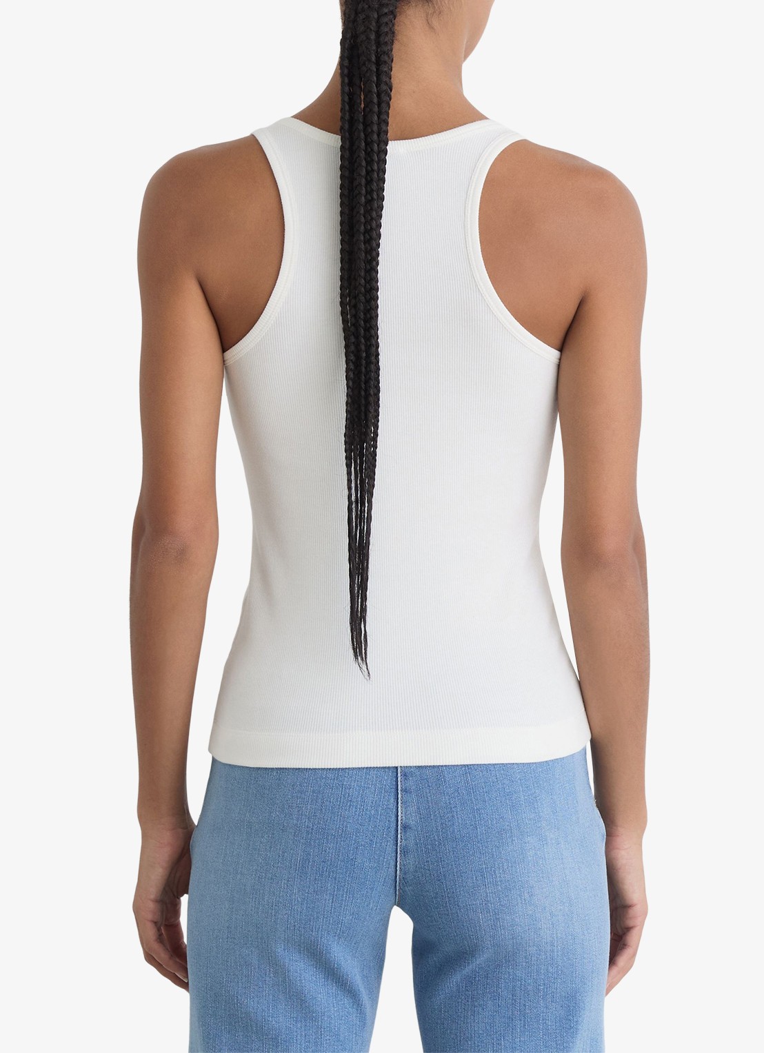 Reiss Bella ribgebreide tanktop met ringdetail - achterkant wit