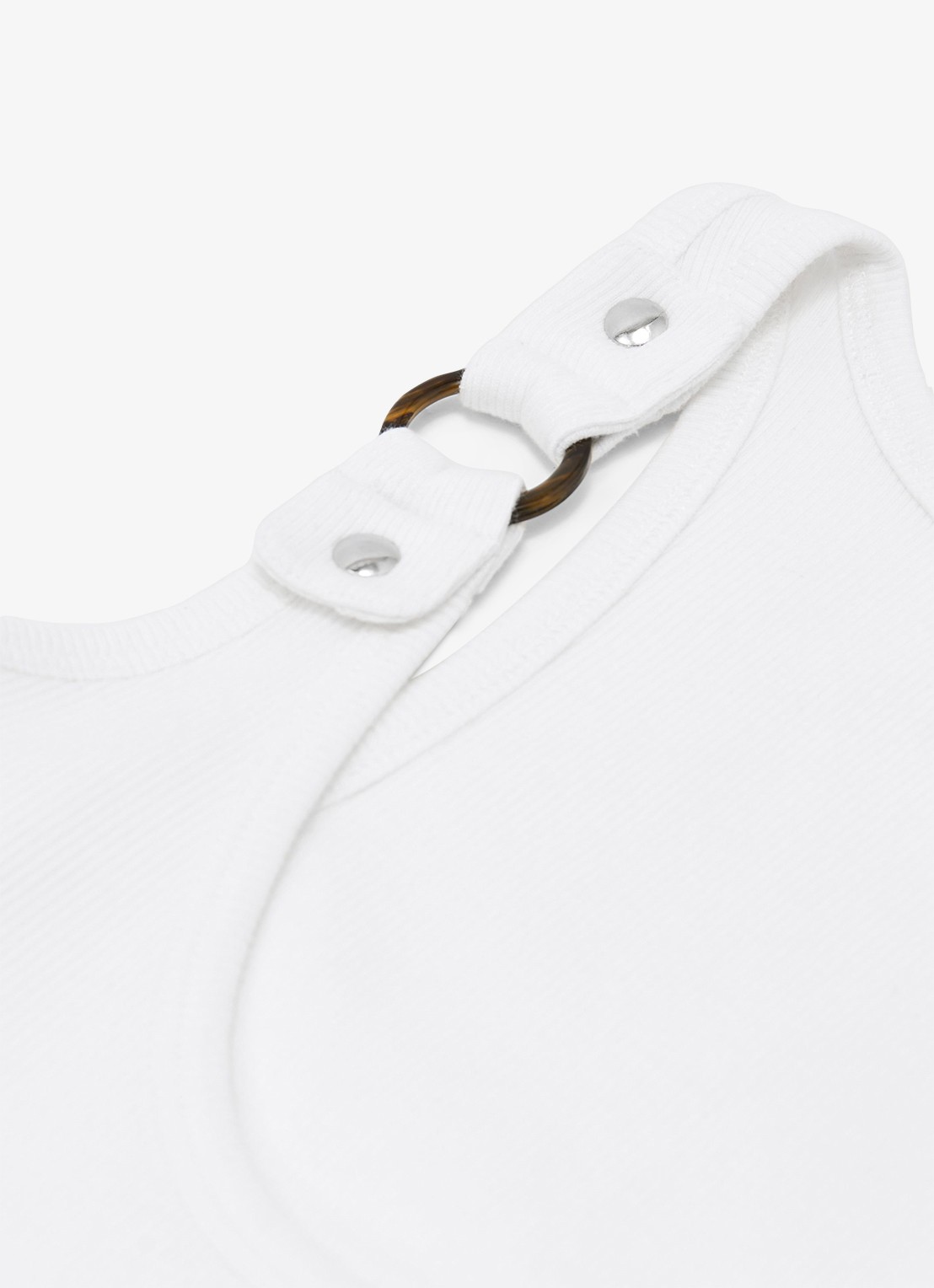 Reiss Bella ribgebreide tanktop met ringdetail - detail 6 wit