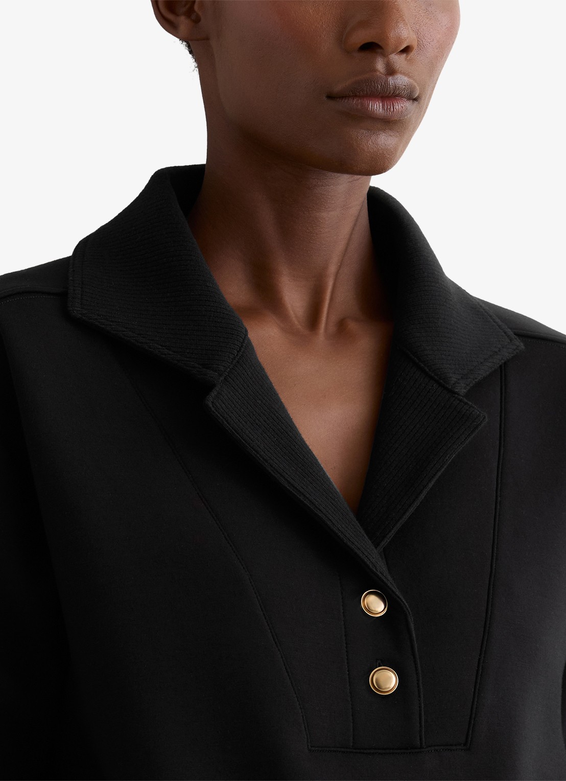 Reiss Bella sweater met polokraag  - detail 5 zwart