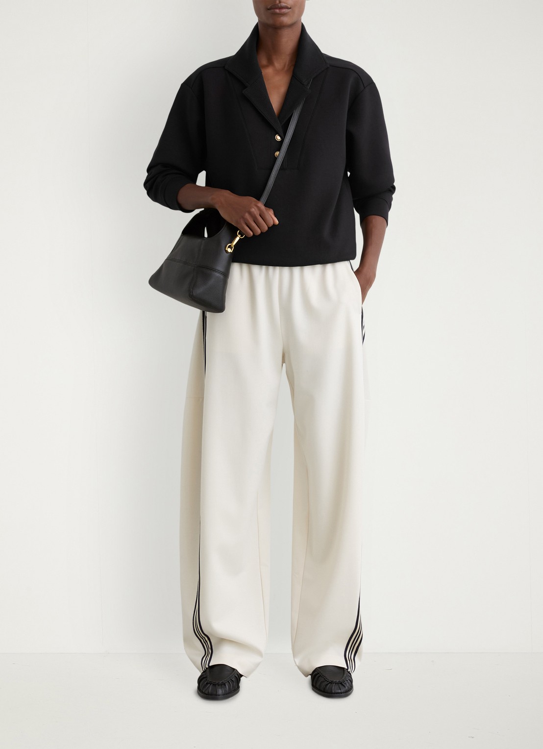 Reiss Bella sweater met polokraag  - voorkant 2 zwart