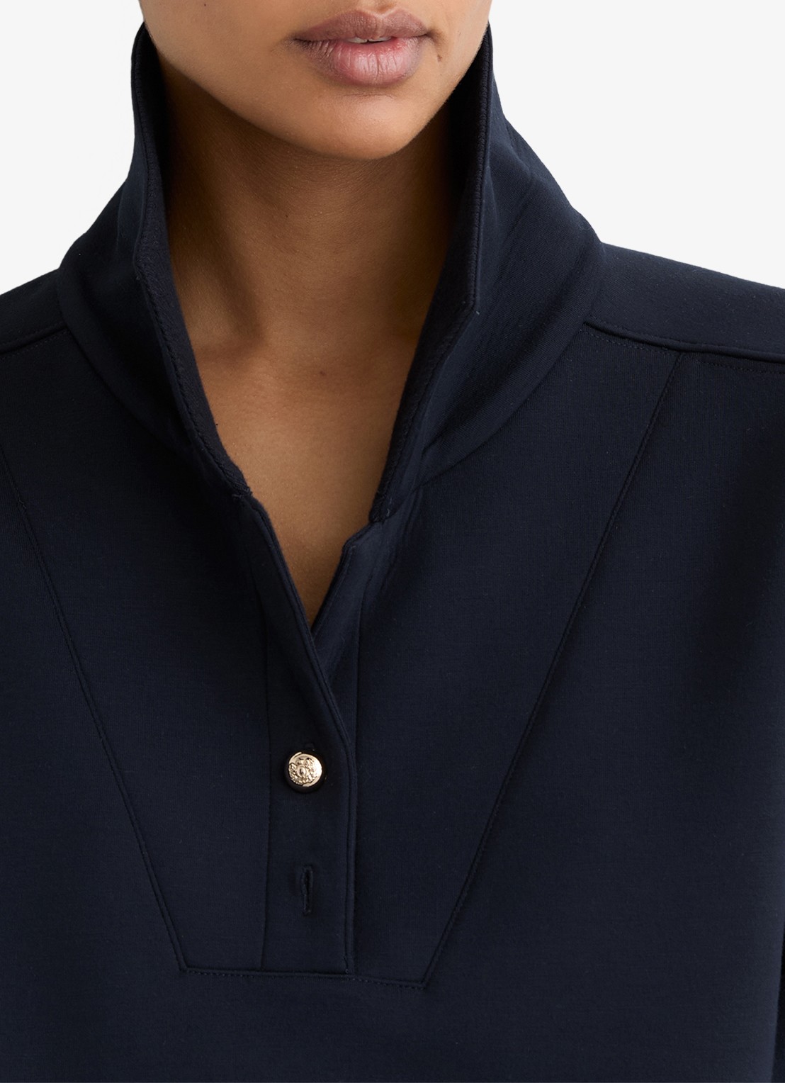 Reiss Bella sweater met polokraag  - detail 2 donkerblauw