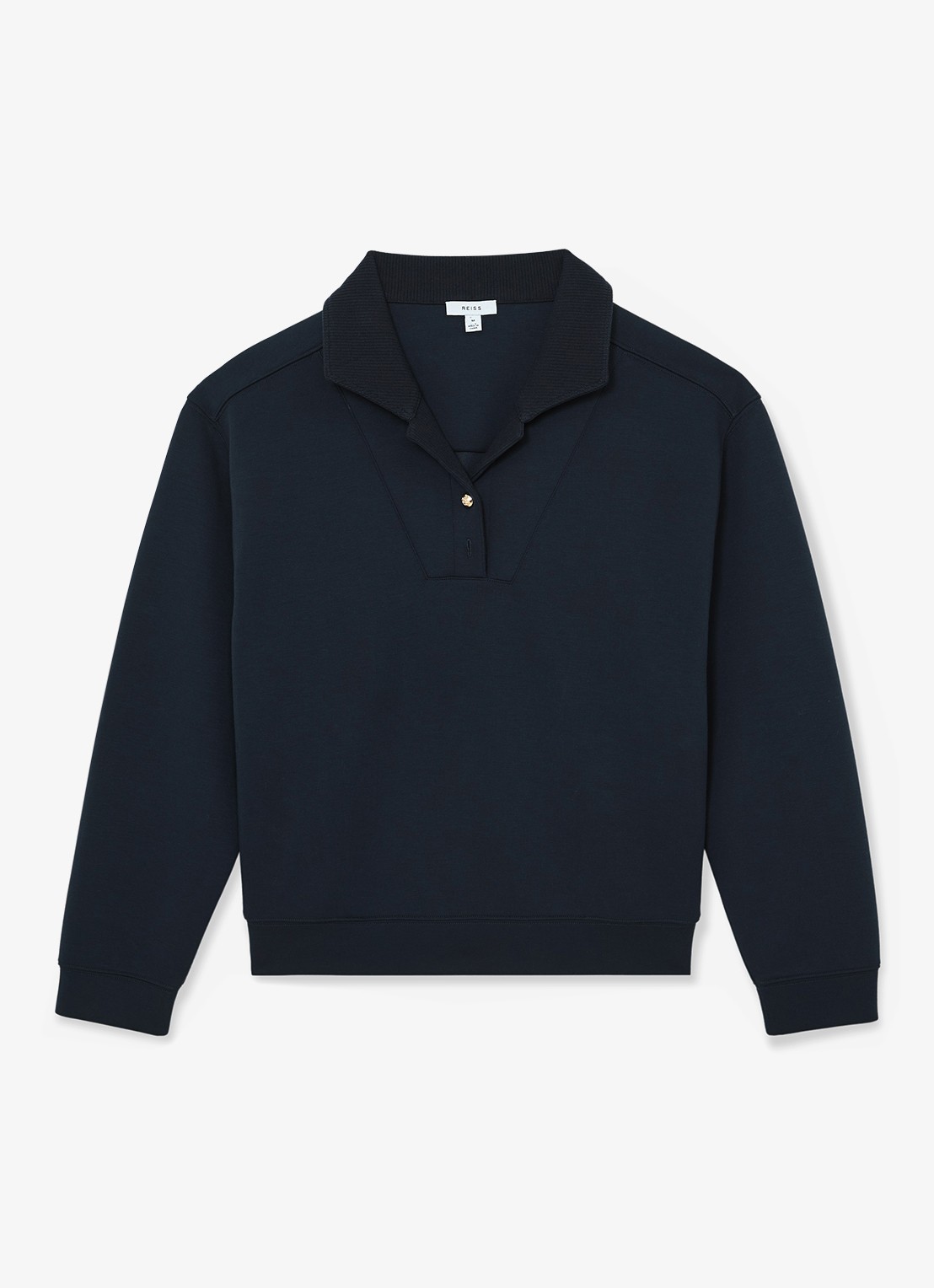 Reiss Bella sweater met polokraag  - voorkant 5 donkerblauw