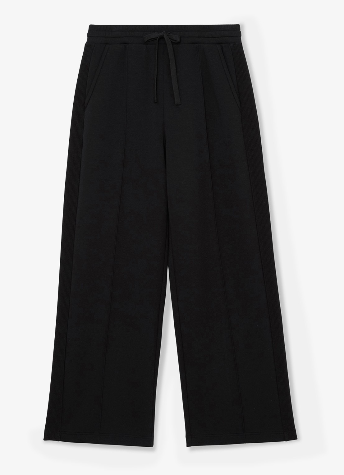 Reiss Bella wide fit joggingbroek met steekzakken - voorkant 2 black / zwart