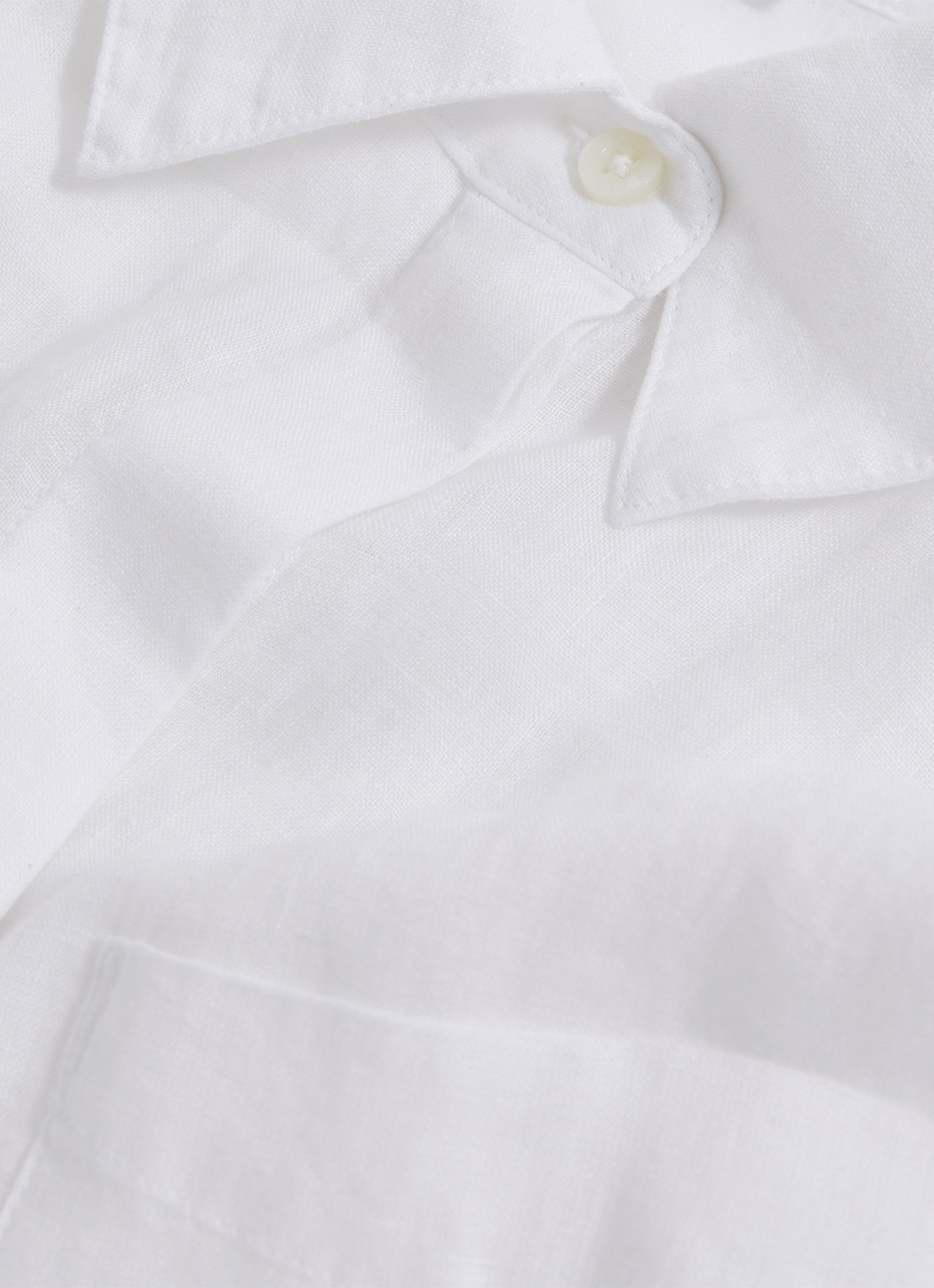 Reiss Belle blouse van linnen met borstzak - detail 4 wit