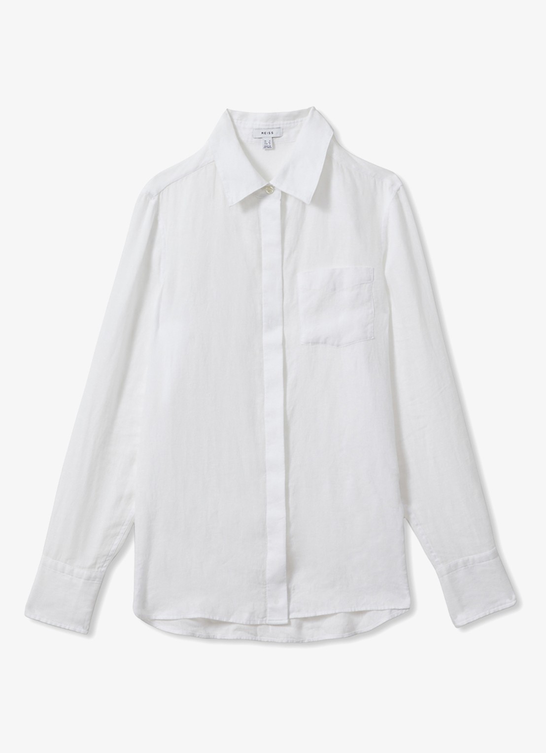 Reiss Belle blouse van linnen - voorkant wit