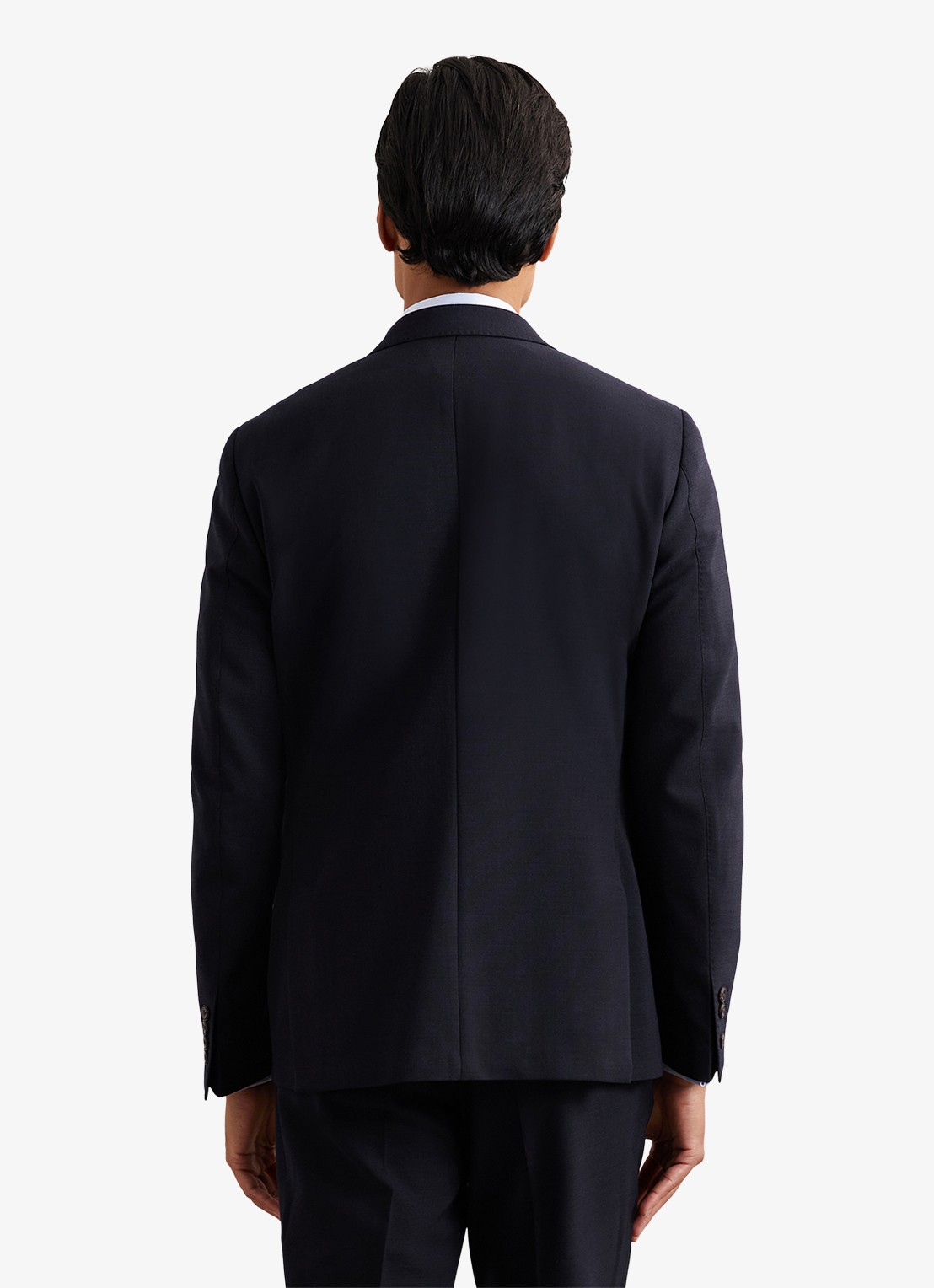 Reiss Belmont double-breasted slim fit colbert in wolblend - achterkant 3 navy / blauw