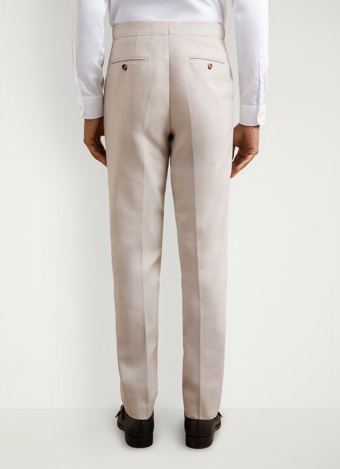 Reiss Belmont slim fit chino in wolblend - achterkant 3 stone / beige
