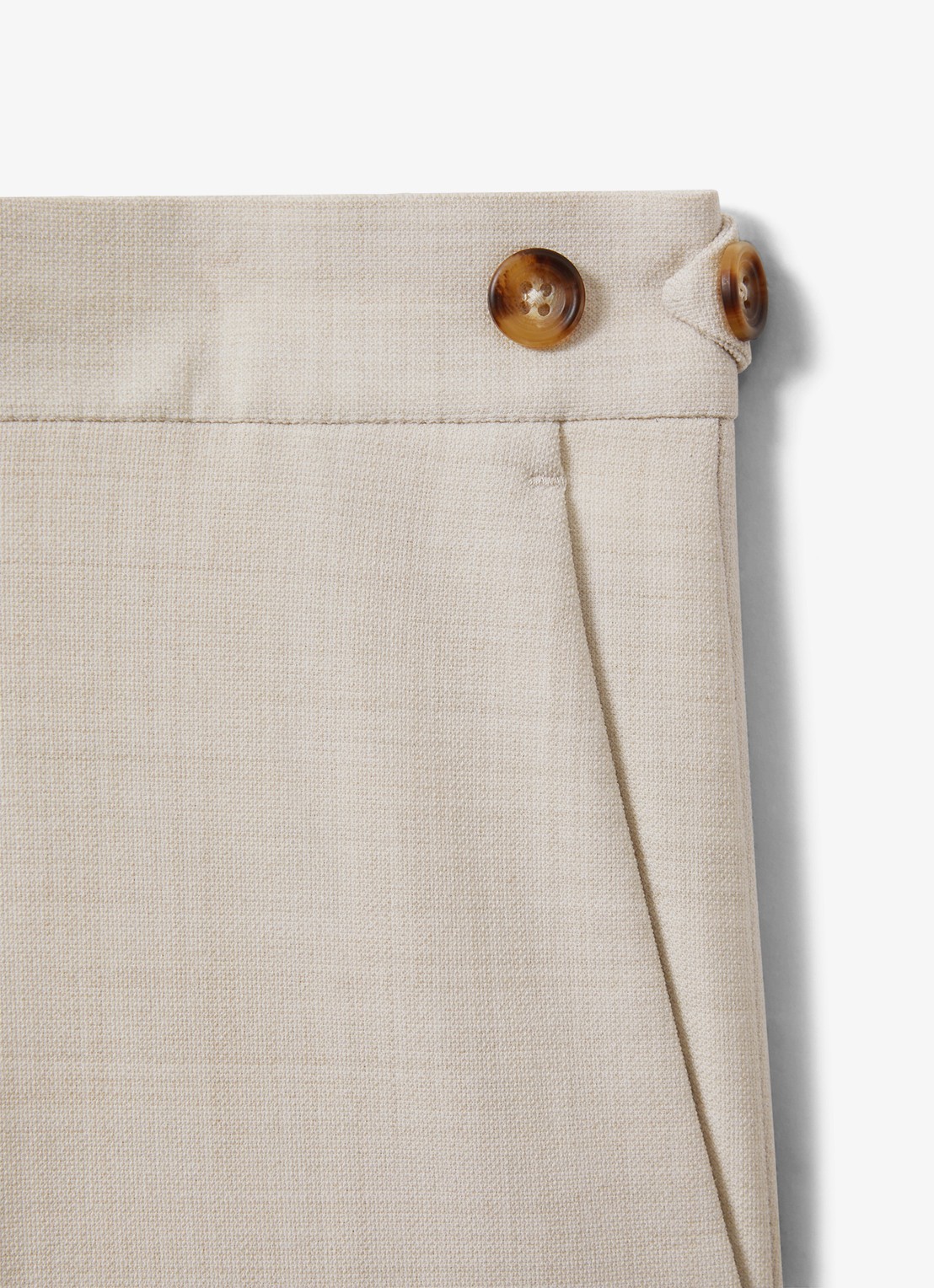Reiss Belmont slim fit chino in wolblend - detail 6 stone / beige