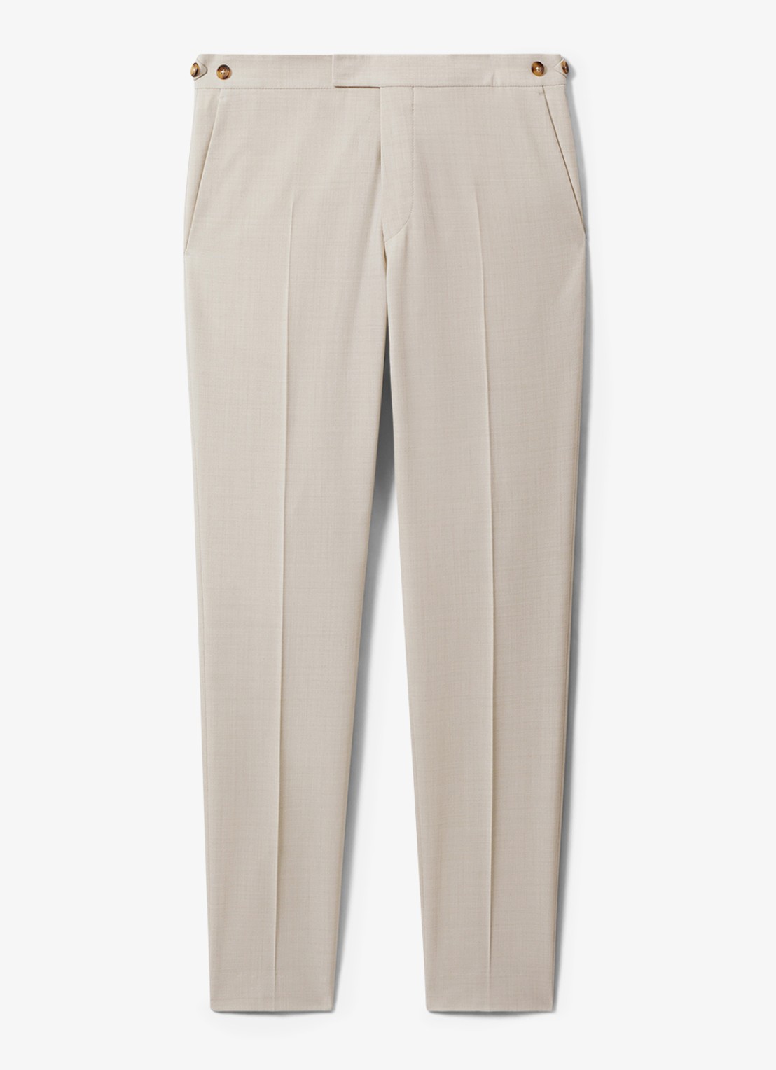 Reiss Belmont slim fit chino in wolblend - voorkant stone / beige