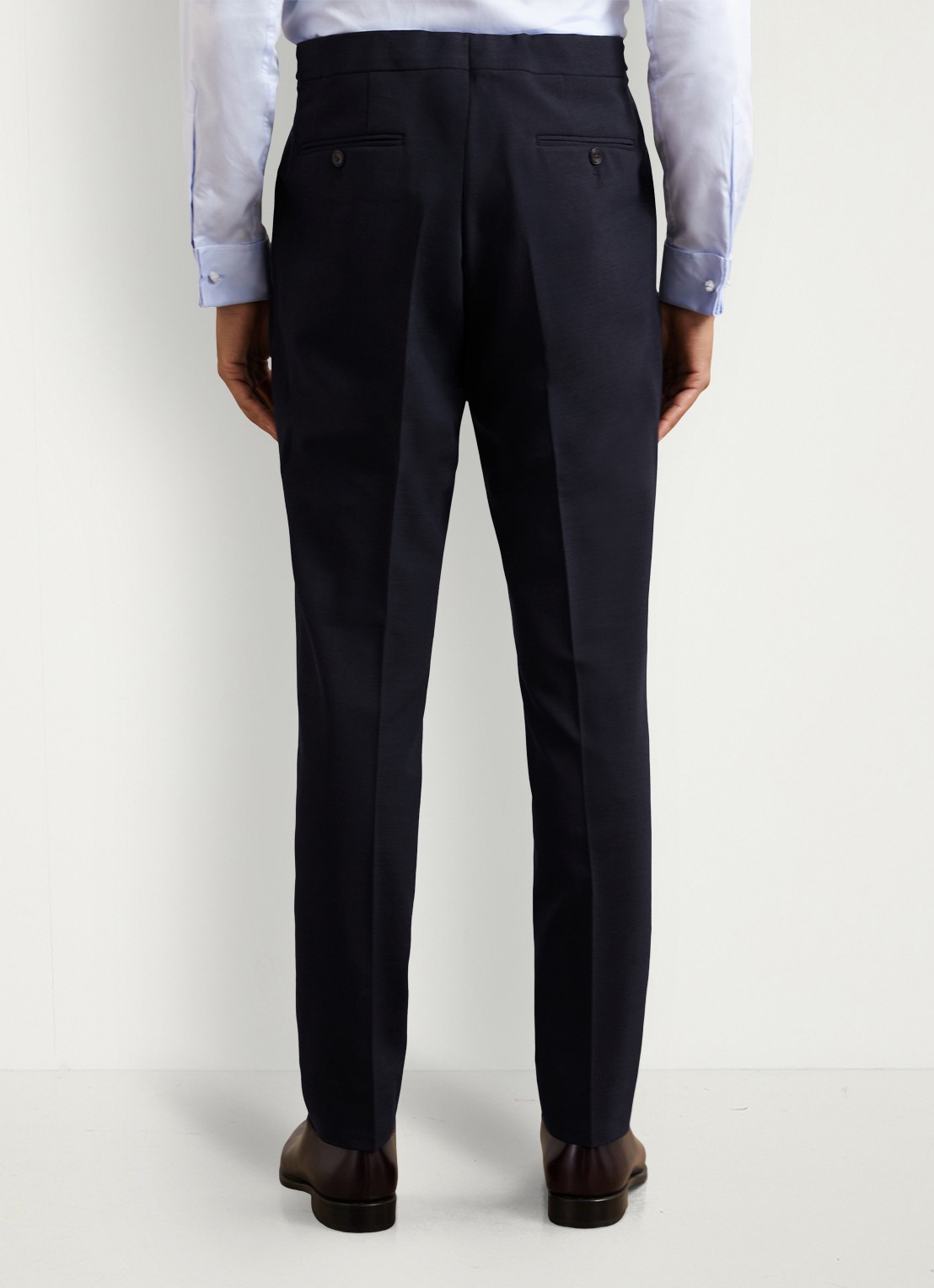 Reiss Belmont slim fit pantalon in wolblend - achterkant 3 donkerblauw
