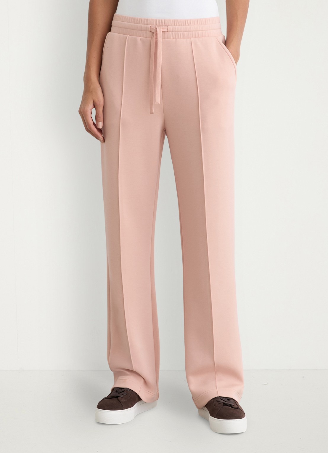 Reiss Bernie high waist straight fit joggingbroek met steekzakken - detail 3 roze