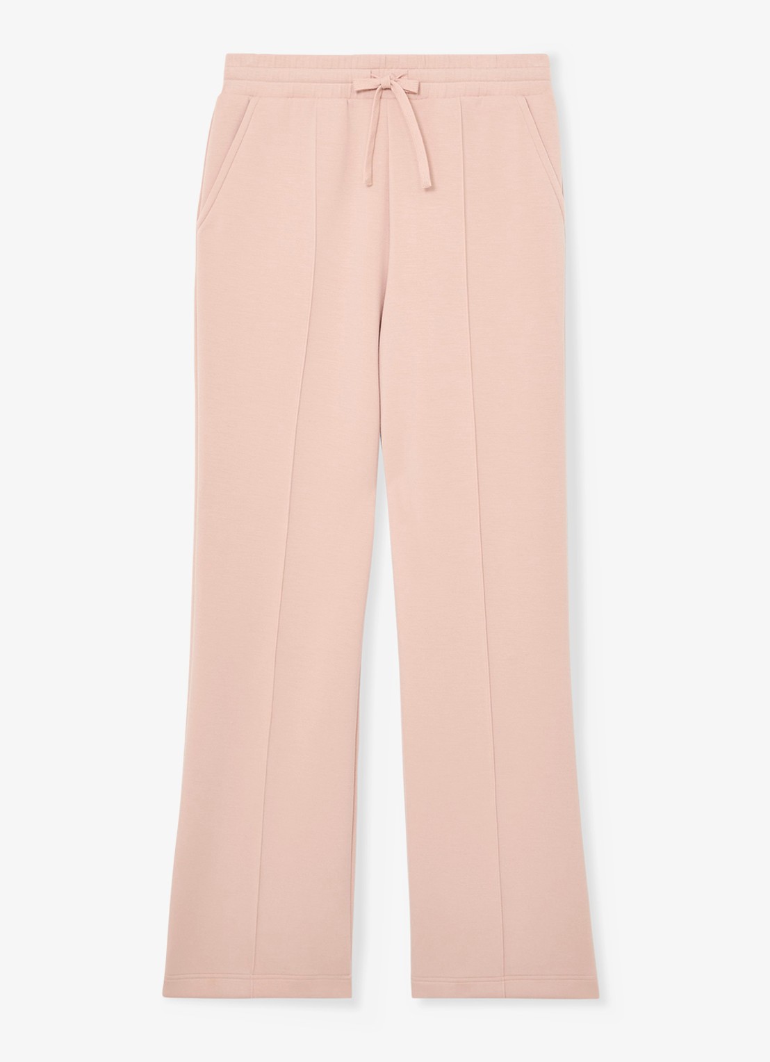 Reiss Bernie high waist straight fit joggingbroek met steekzakken - voorkant roze