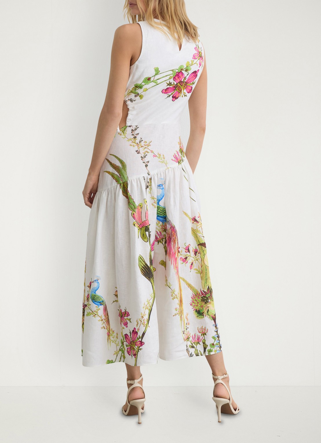 Reiss Bianca midi jurk met cut-out detail - achterkant 3 wit