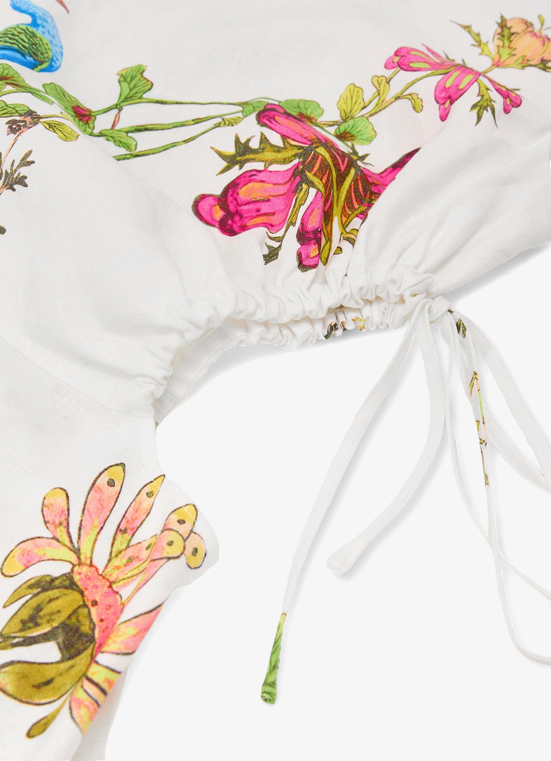 Reiss Bianca midi jurk van linnen met cut-out detail - detail 6 wit