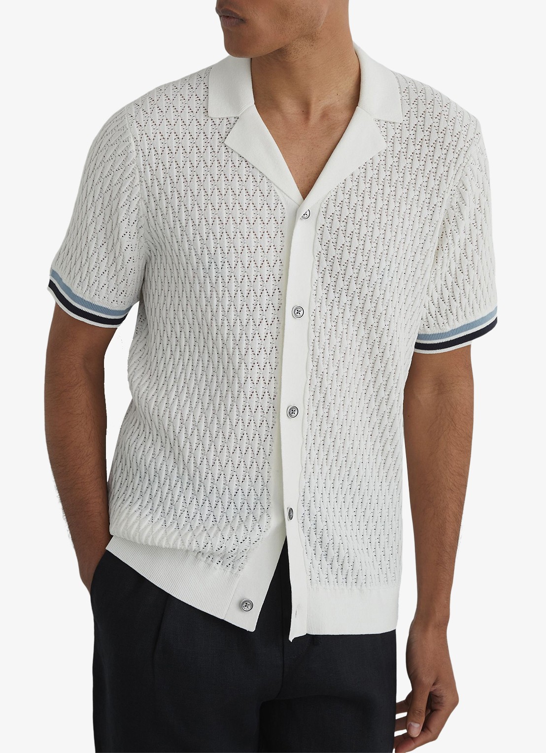 Reiss Bilsby overhemd met structuur - detail white / wit