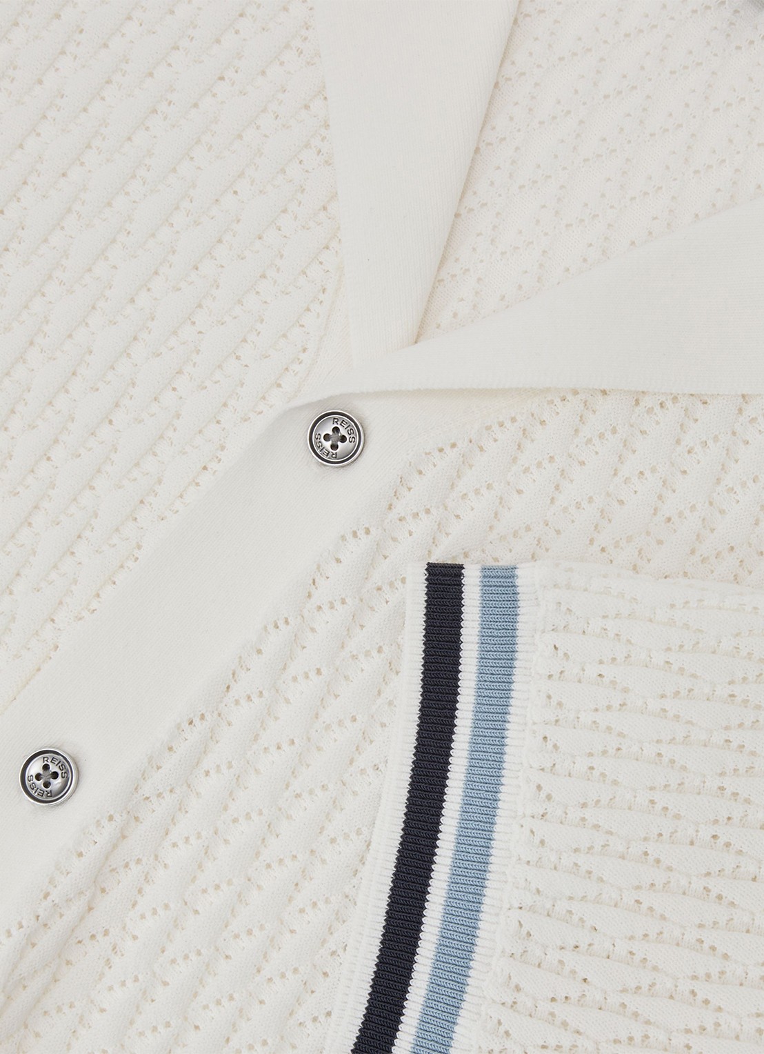 Reiss Bilsby overhemd met structuur - detail 3 white / wit