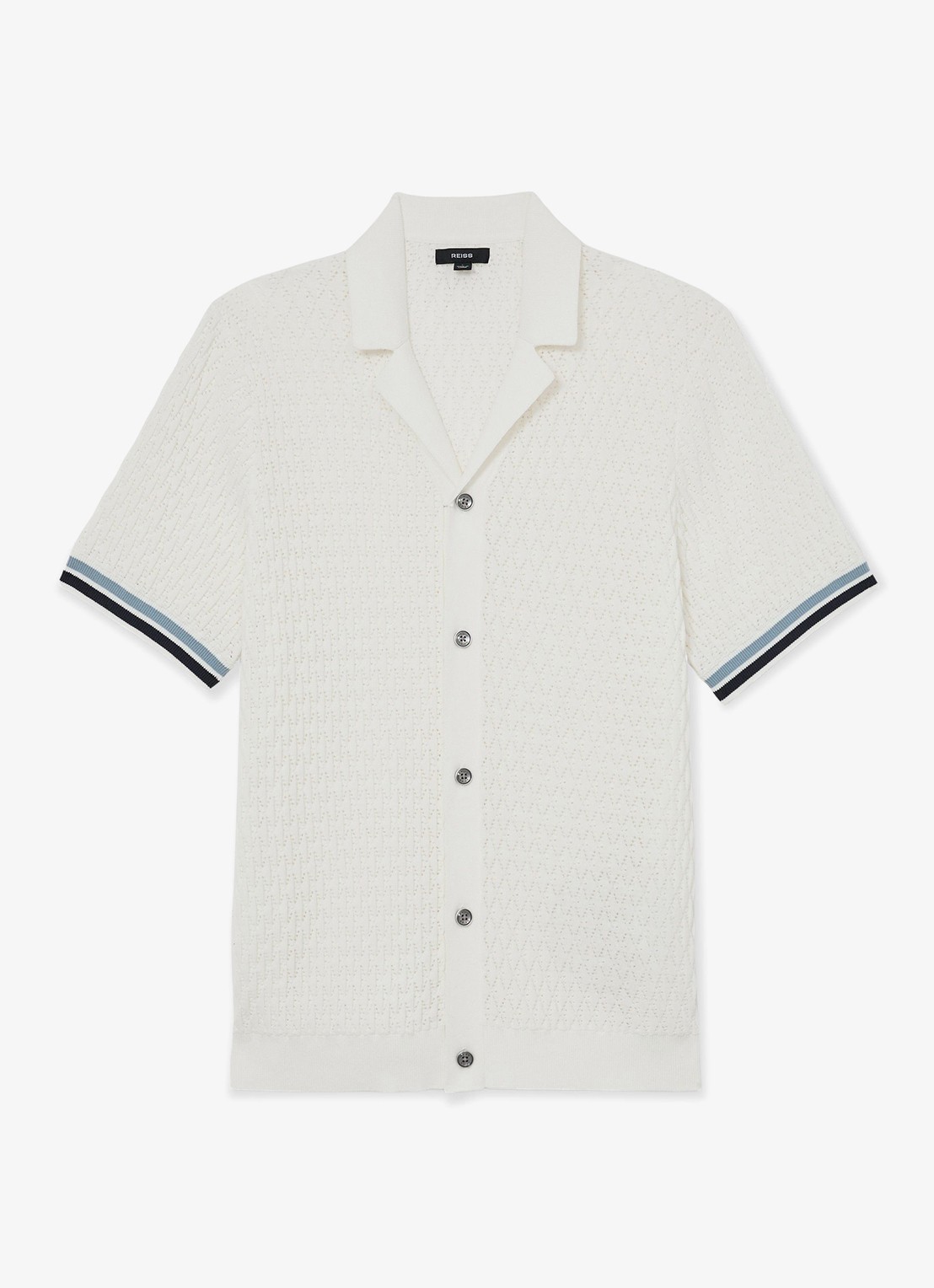 Reiss Bilsby overhemd met structuur - voorkant 5 white / wit