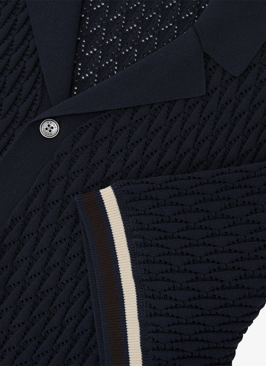 Reiss Bilsby overhemd met structuur - detail 5 navy / blauw
