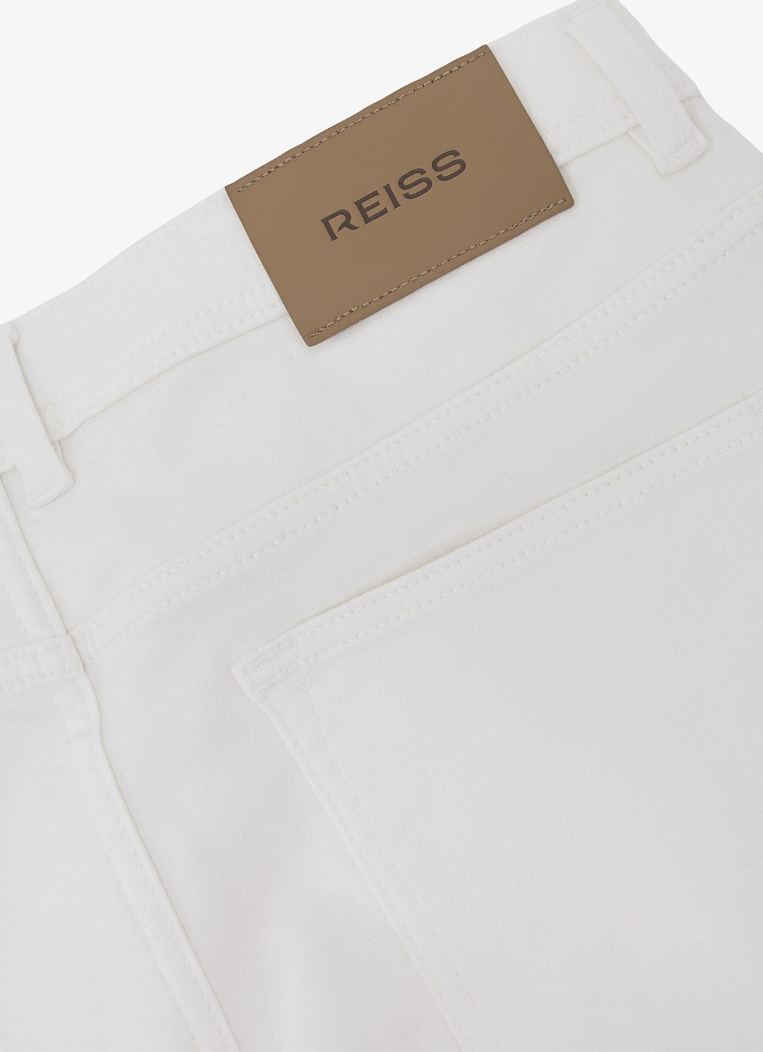 Reiss Bishopgate straight leg jeans met steekzakken - detail 5 white / wit