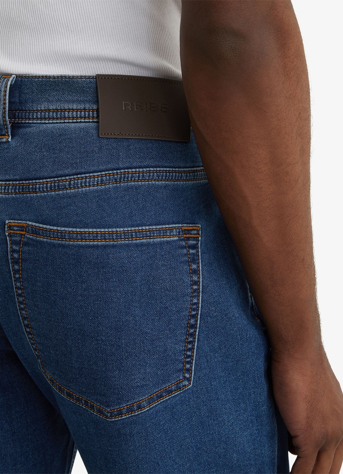 Reiss Bishopgate straight leg jeans met steekzakken - detail 6 blauw
