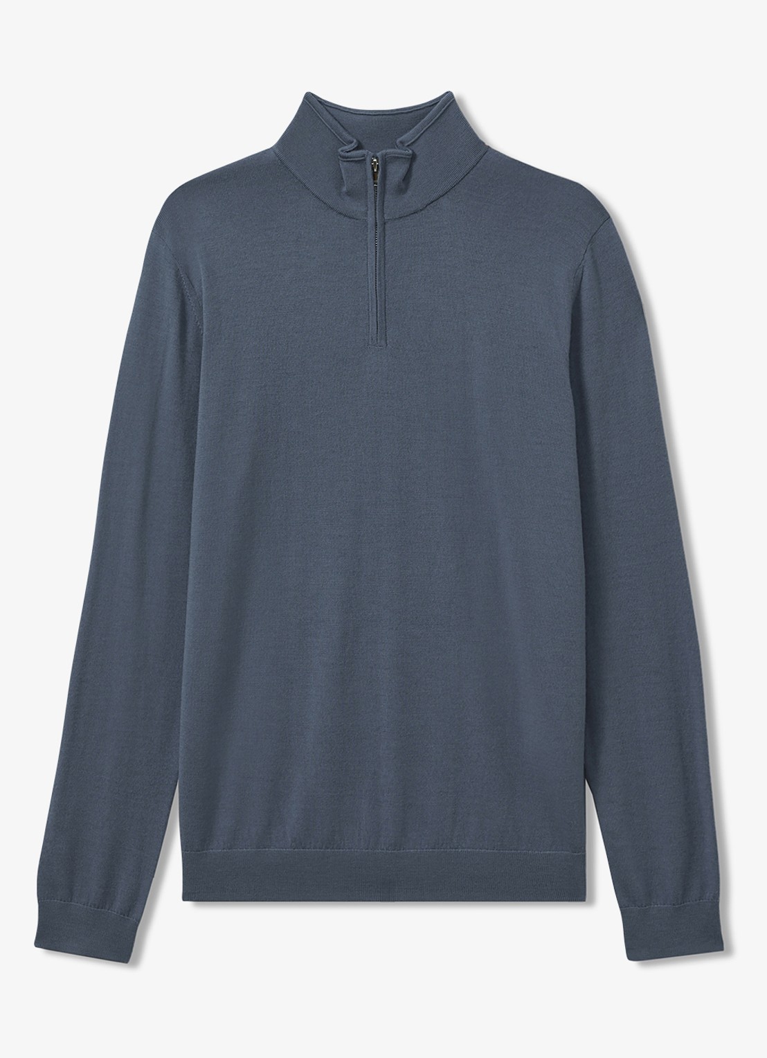 Reiss Blackhall fijgebreide trui in merino wolblend - voorkant 4 airforce blue / blauw