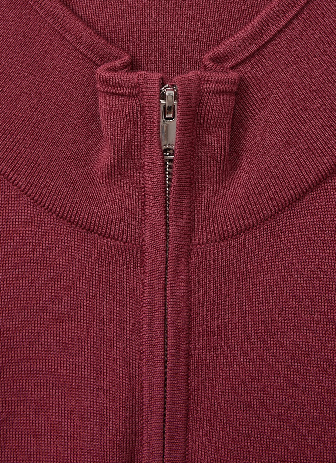Reiss Blackhall fijgebreide trui in merino wolblend - detail 5 donkerroze