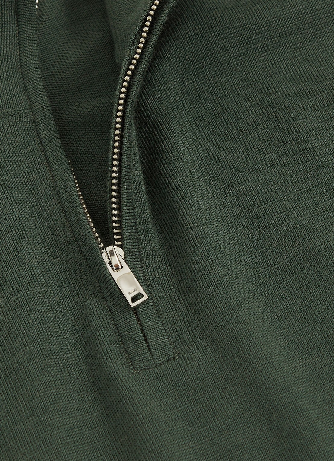 Reiss Blackhall fijngebreide trui met polokraag - detail 5 donkergroen