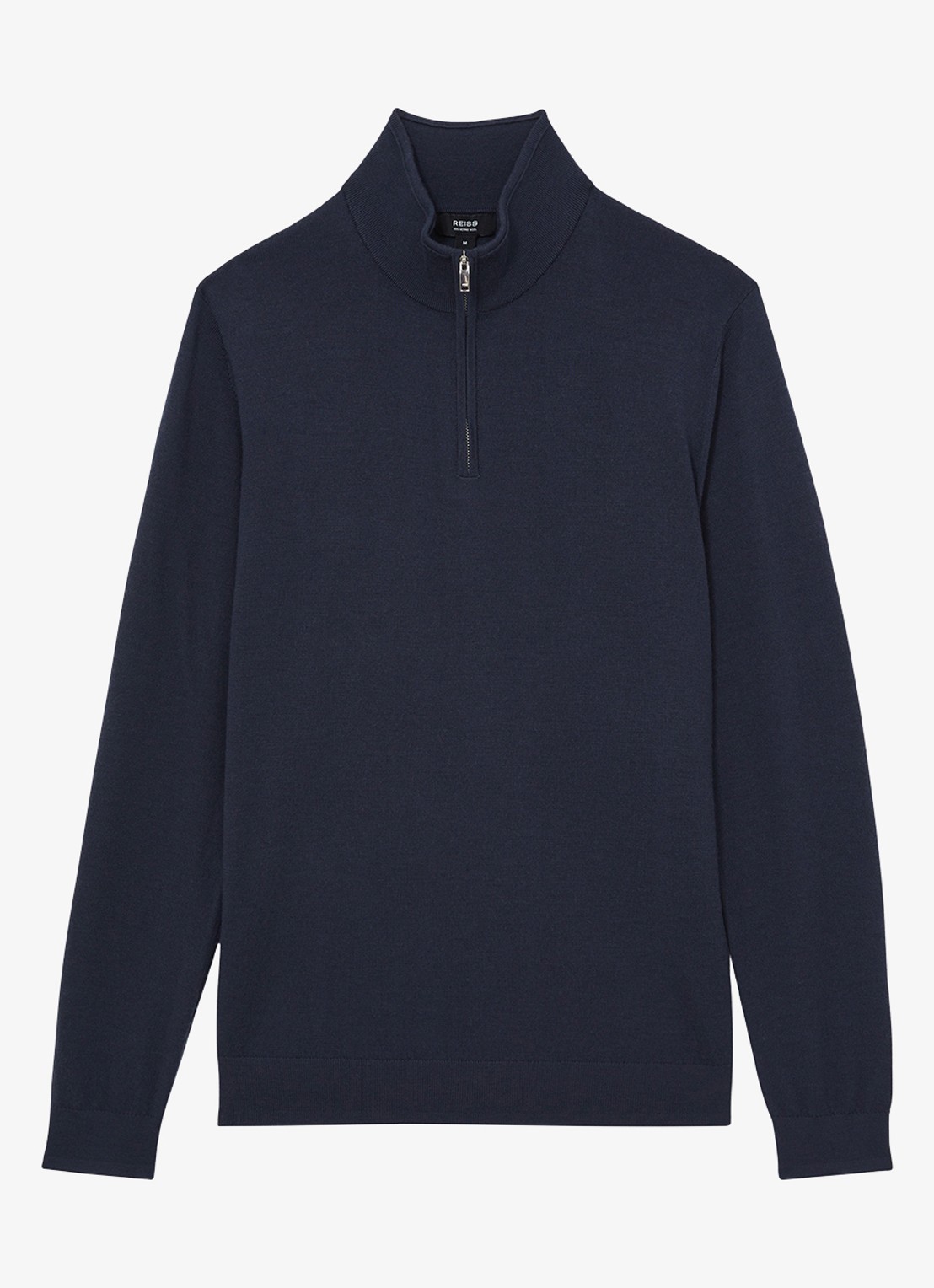 Reiss Blackhall fijngebreide trui met polokraag - voorkant 5 donkerblauw