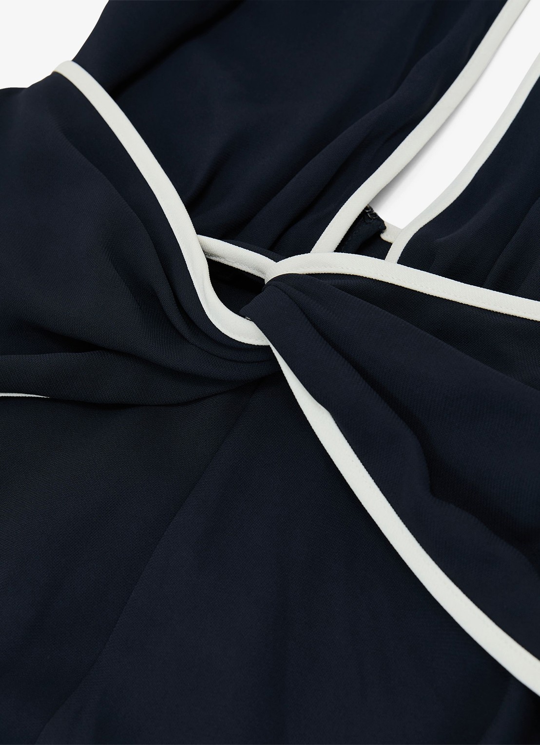 Reiss Blair midi jurk met steekzakken - detail 4 donkerblauw
