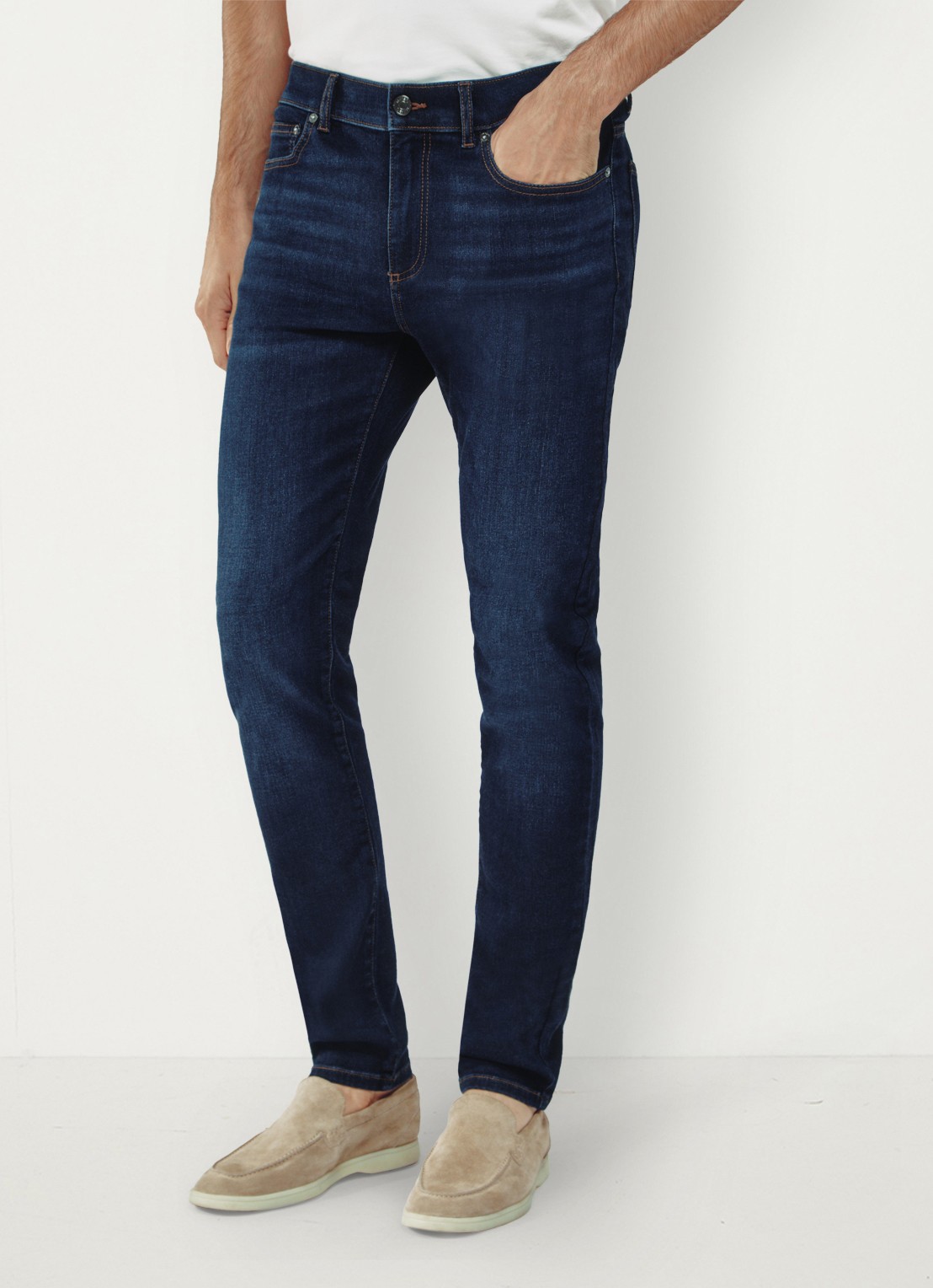 Reiss Bleaker skinny jeans met donkere wassing - detail 2 indigo