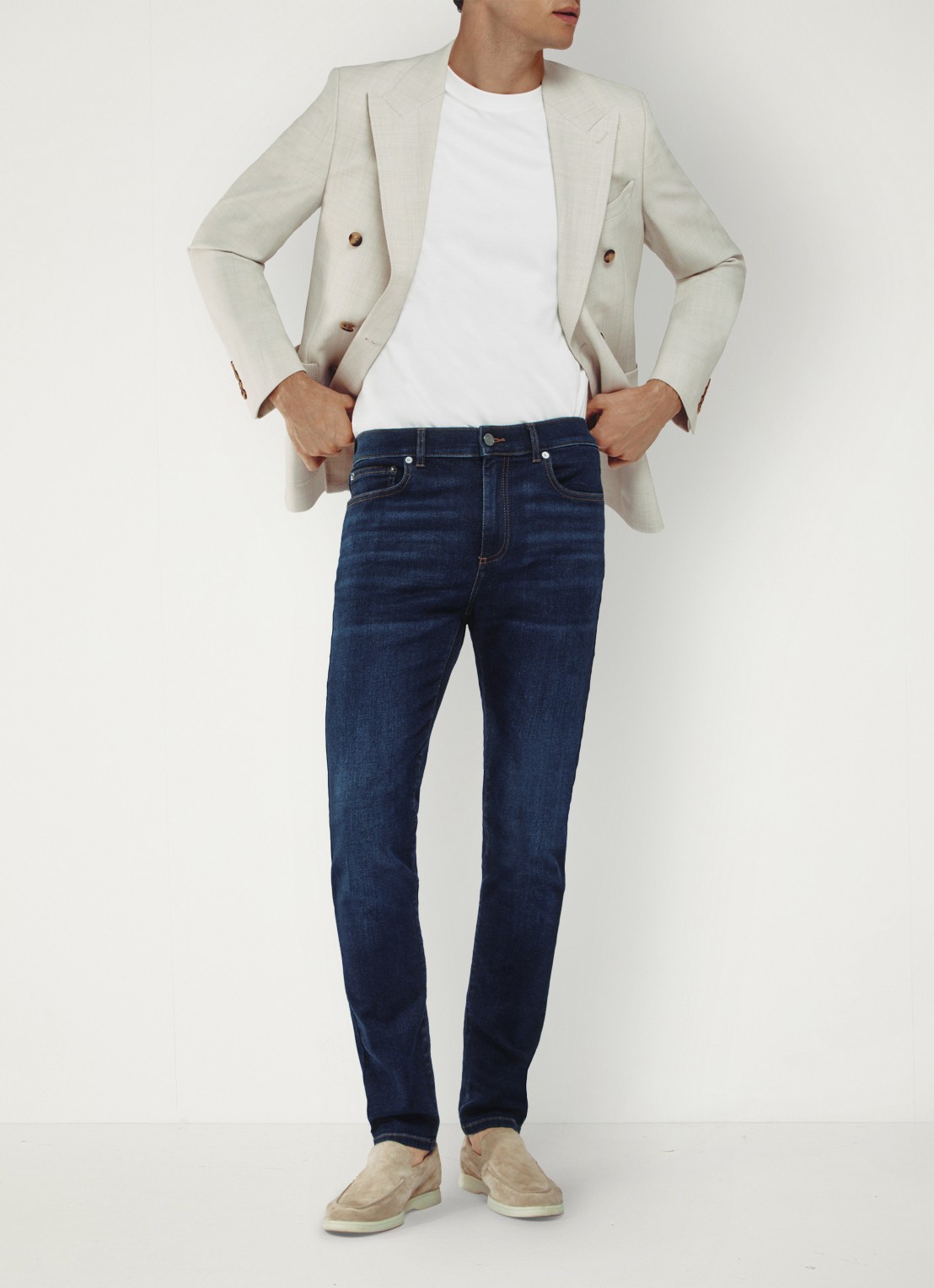 Reiss Bleaker skinny jeans met donkere wassing - voorkant 6 indigo