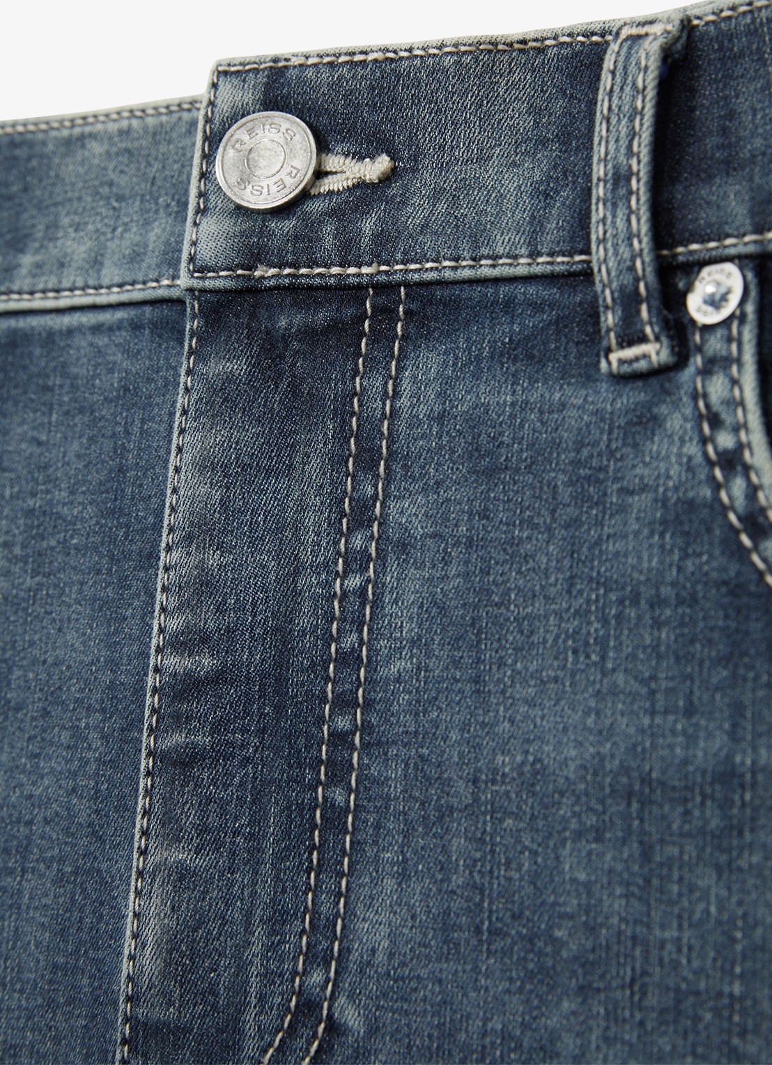 Reiss Bleaker skinny jeans met donkere wassing - detail 6 washed indigo