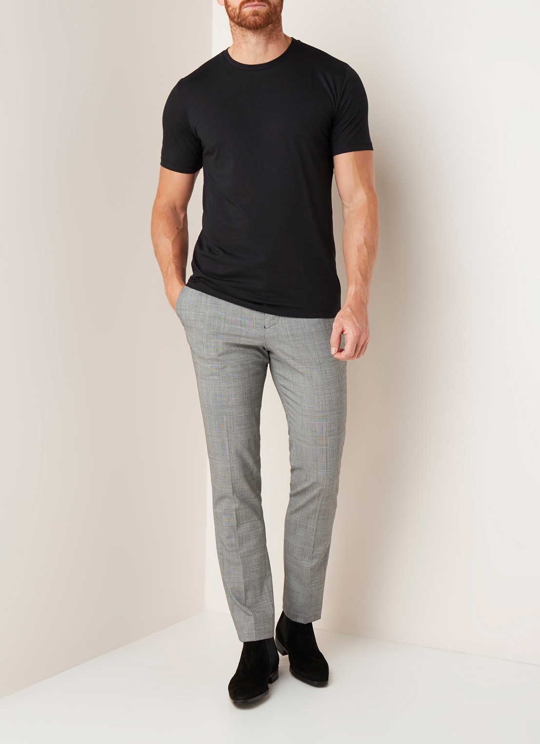 Reiss Bless basic T-shirt met ronde hals - voorkant 3 zwart