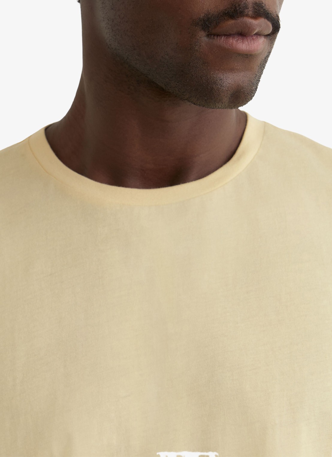 Reiss BLESS Katoen Crew-Neck Tailored-Fit T-Shirt - detail 4 geel