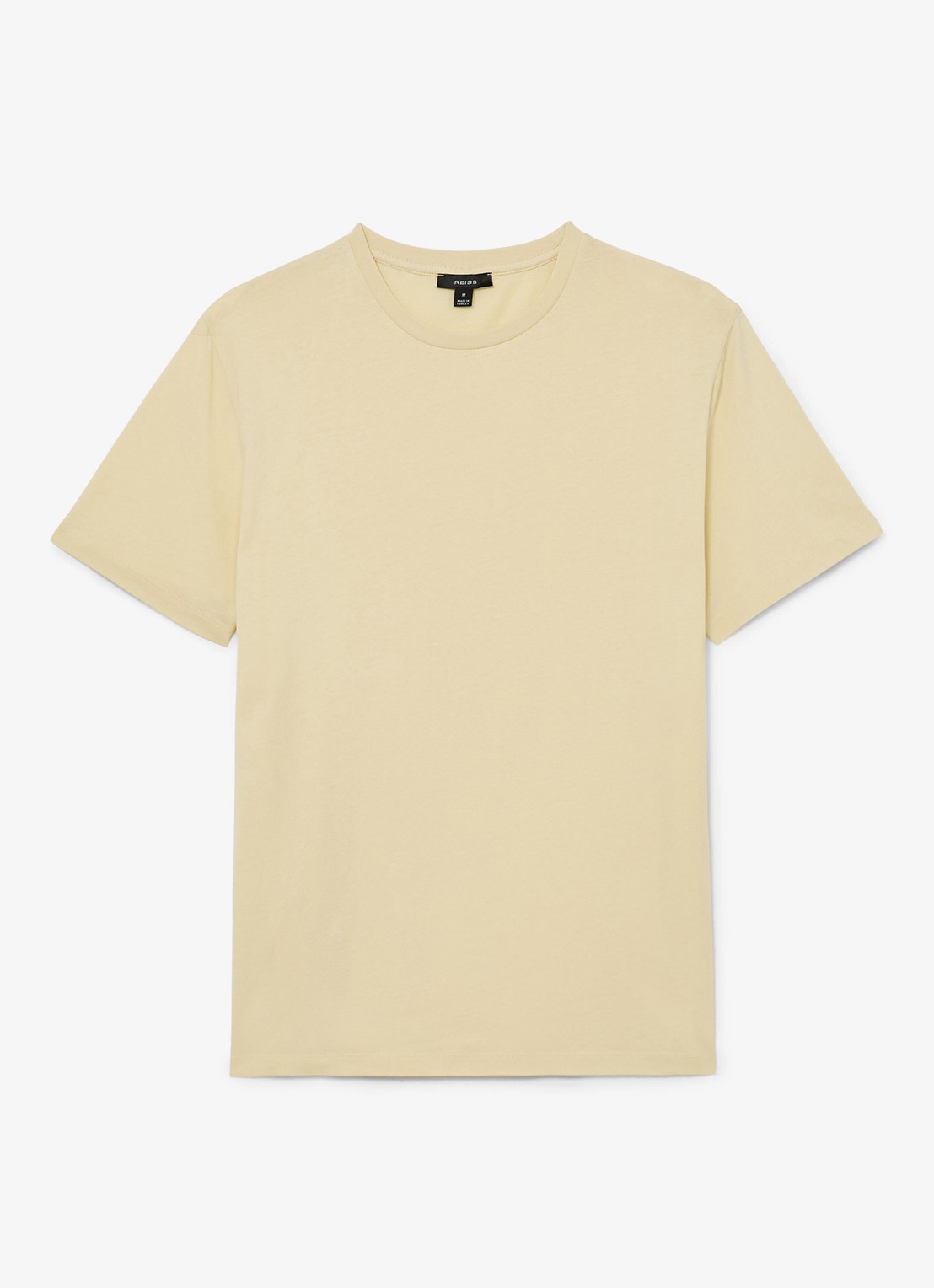 Reiss BLESS Katoen Crew-Neck Tailored-Fit T-Shirt - voorkant geel