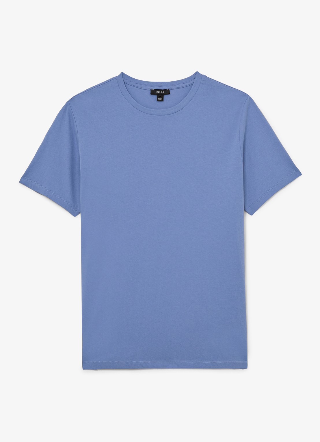 Reiss BLESS Katoen Crew-Neck Tailored-Fit T-Shirt - voorkant 5 blauw