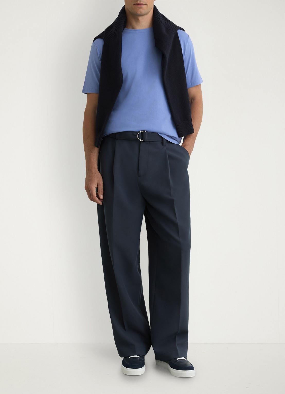 Reiss BLESS Katoen Crew-Neck Tailored-Fit T-Shirt - voorkant 6 blauw