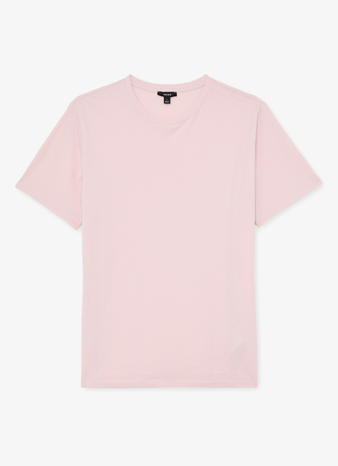 Reiss BLESS Katoen Crew-Neck Tailored-Fit T-Shirt - voorkant 4 lichtroze