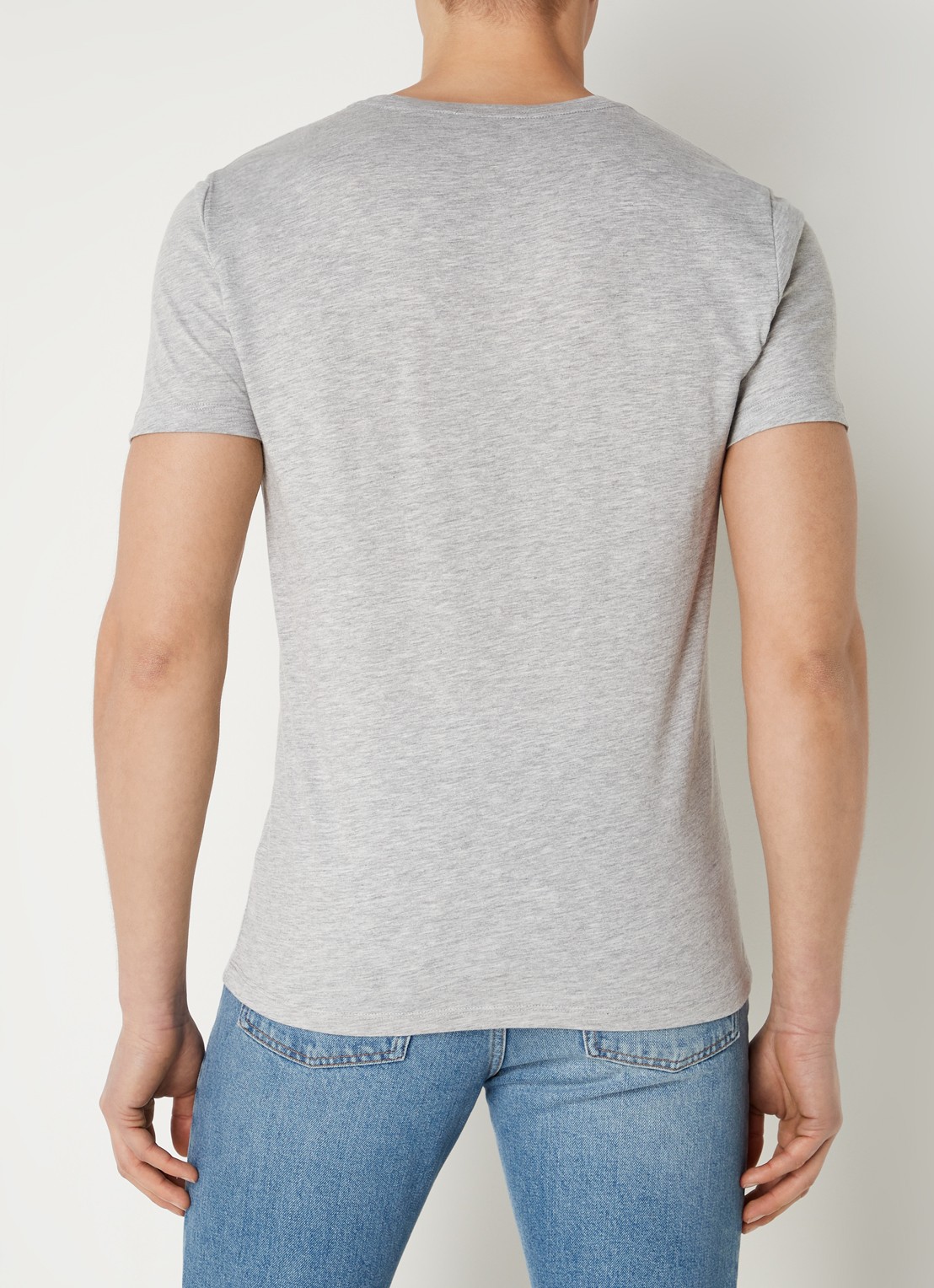 Reiss Bless T-shirt met gemêleerd dessin - achterkant 3 grijsmele
