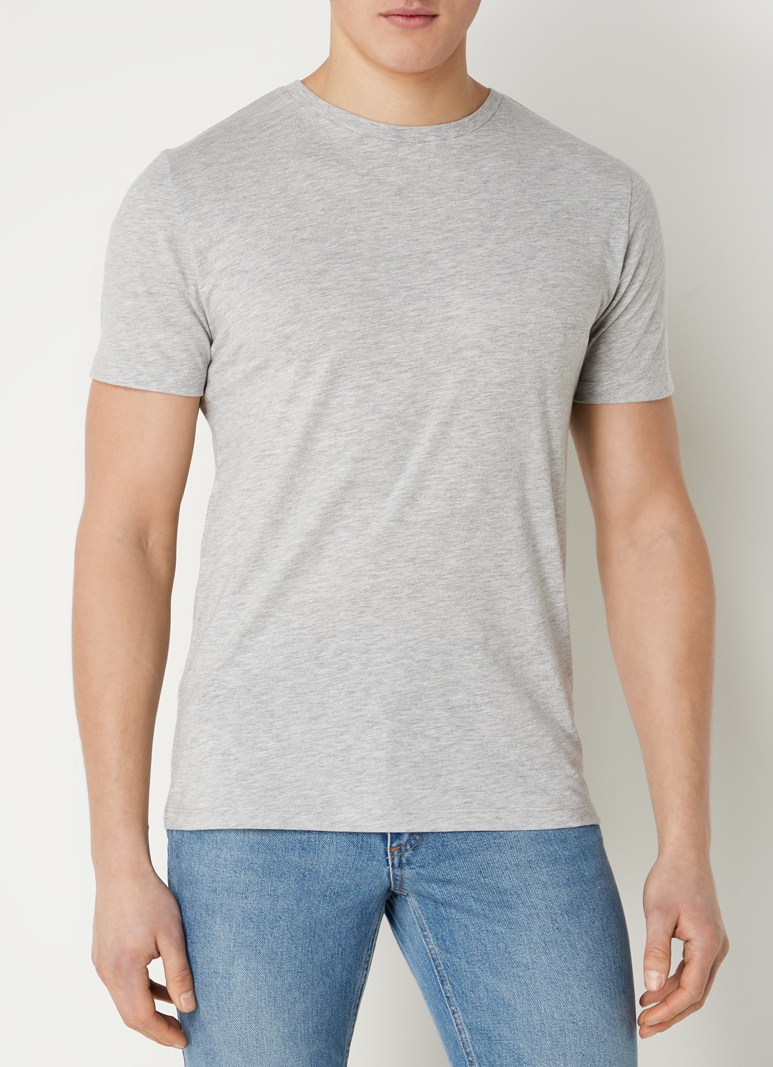 Reiss Bless T-shirt met gemêleerd dessin - detail 4 grijsmele